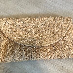 Woven Tan Clutch